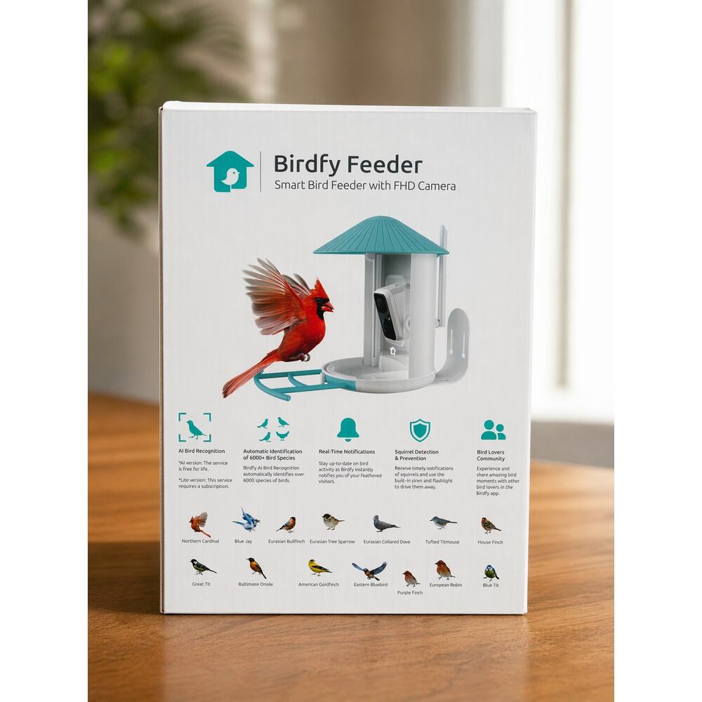 Birdfy Smart Bird Feeder with Camera AI Bird Recognition WiFi HD Outdoor Mount